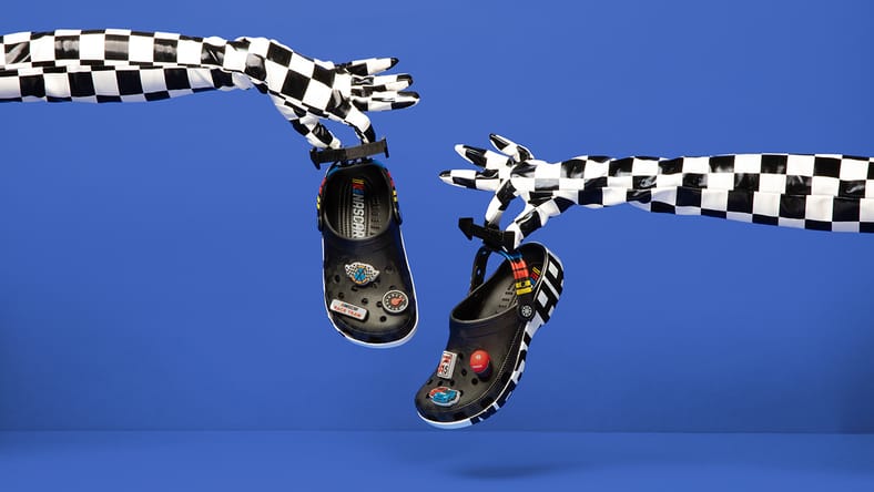 nascar crocs black