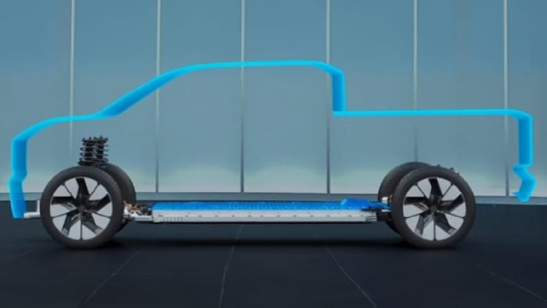 Low-cost electric Ford pickup teaser