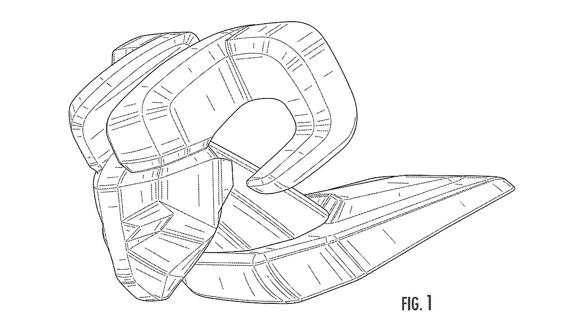 Ram hood ornament patent drawing