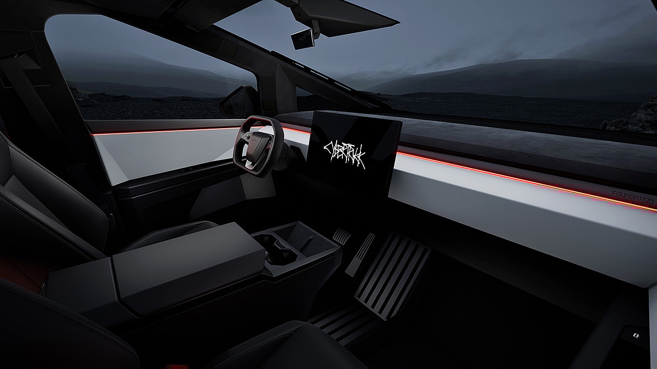 The Tesla Cybertruck's interior