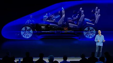 A teaser image of Ford's three-row electric SUV