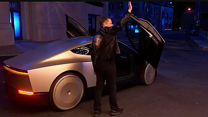 Elon Musk with a Cybercab