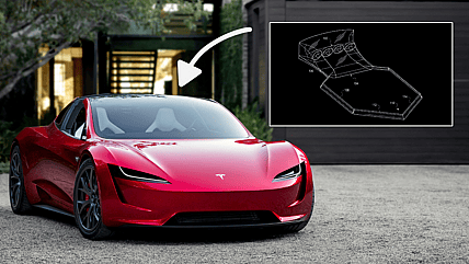 Tesla Roadster With Adaptive Aero System