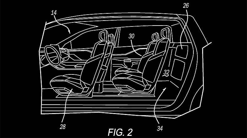 Three-row Ram truck cabin