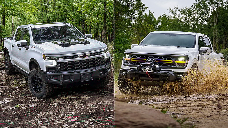 chevy and ford trucks
