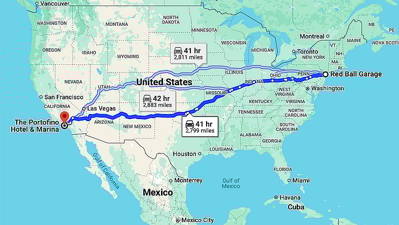 Canonball Run routes