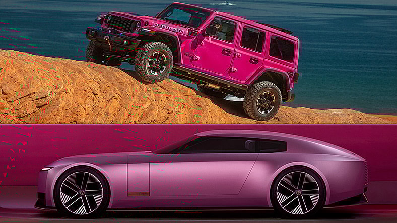 The Jeep Wrangler and Jaguar Type 00