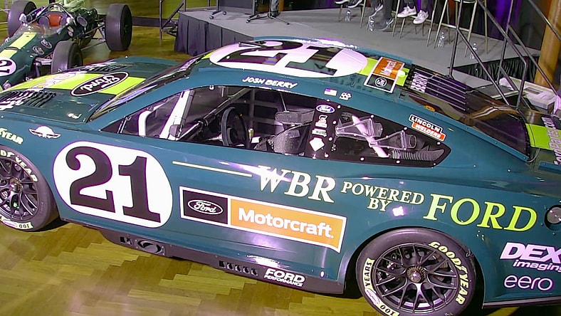 Wood Brothers Racing's Darlington Throwback Car and the Lotus 38.