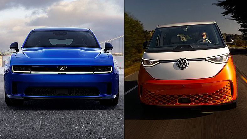 Dodge Charger and VW ID. Buzz
