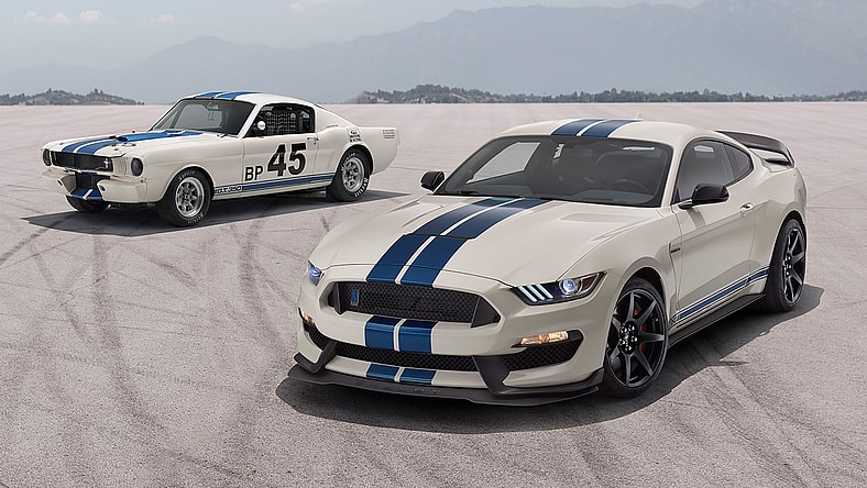 The 1965 and 2015 Mustang GT350Rs
