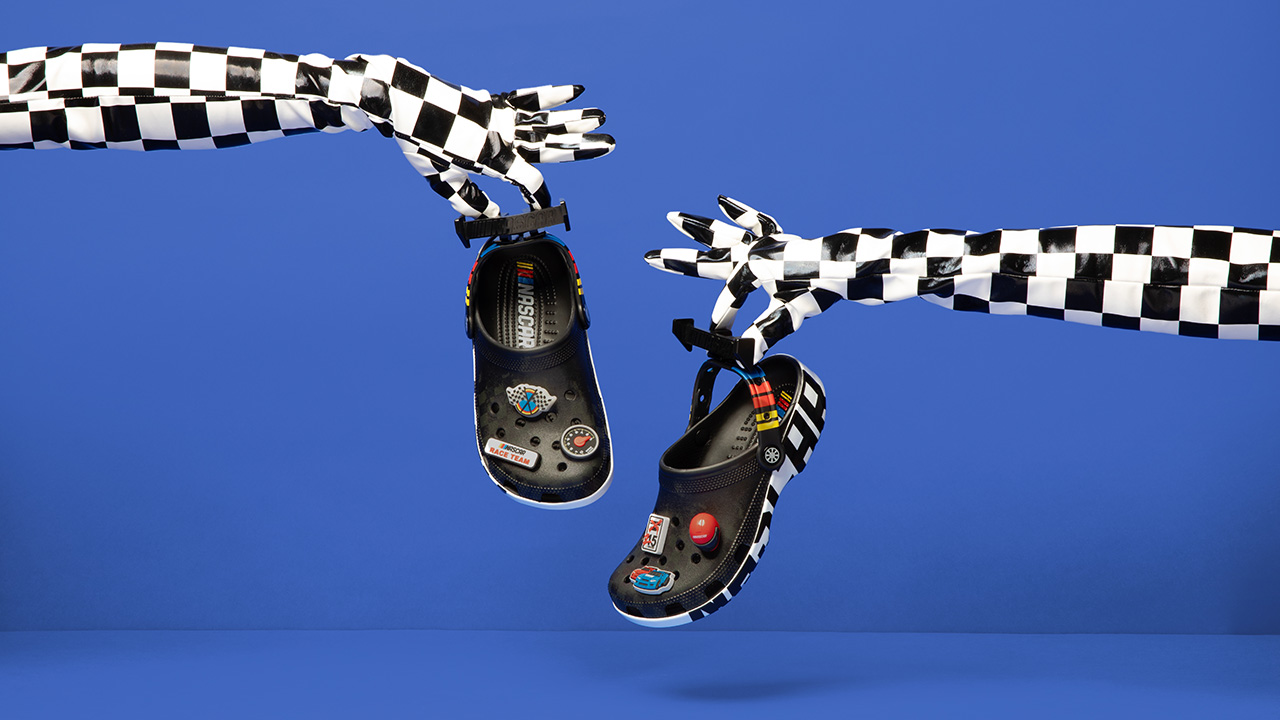 nascar crocs black