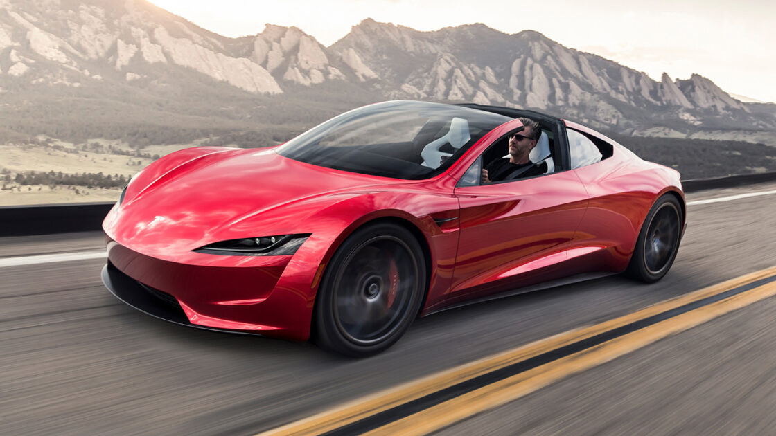 tesla roadster red