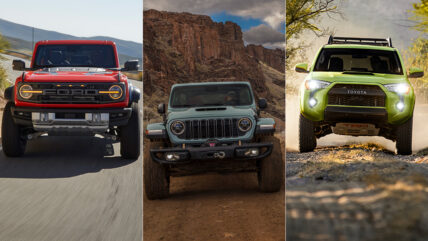 The Ford Bronco, Jeep Wrangler and Toyota 4Runner