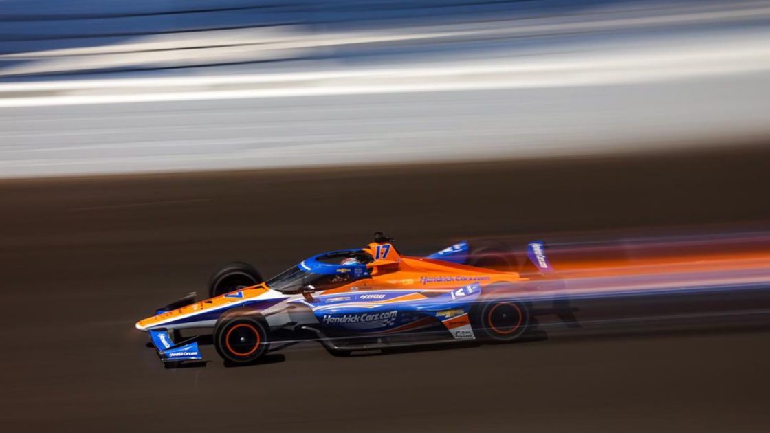 Kyle Larson at the Indy 500 pole day