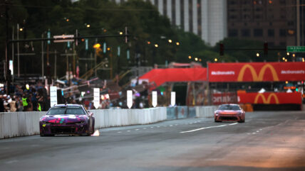 Alex Bowman Leading the Chicago Street Race