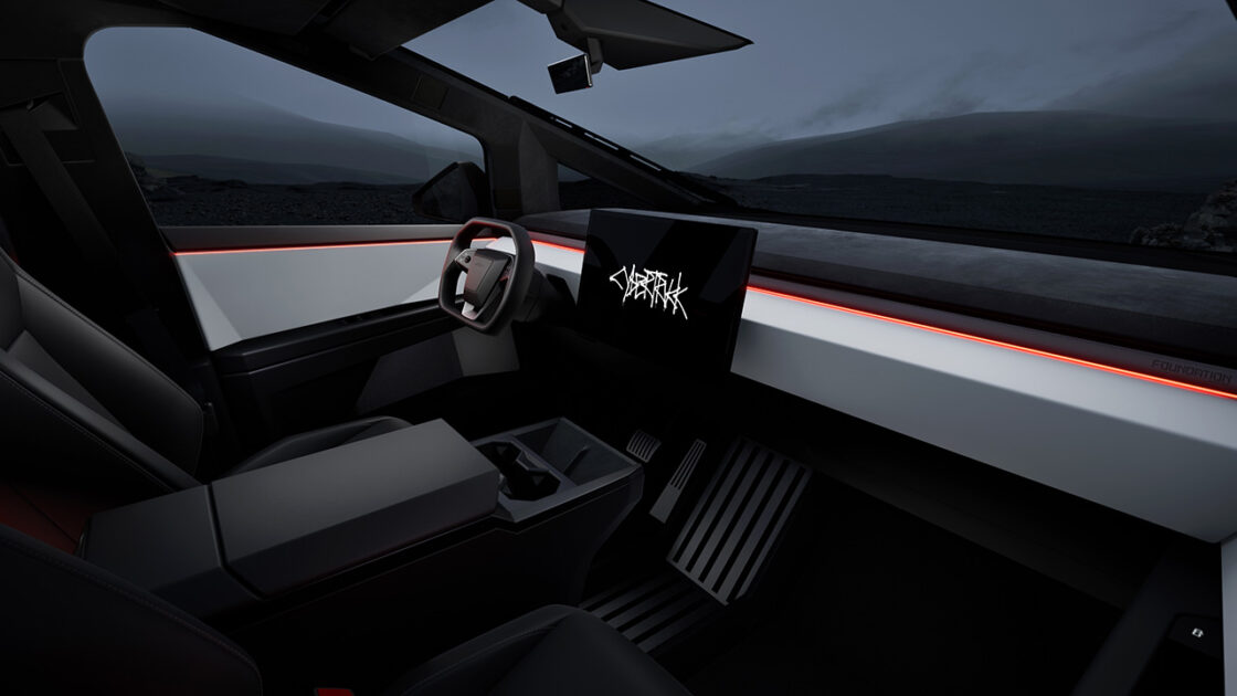 The Tesla Cybertruck's interior