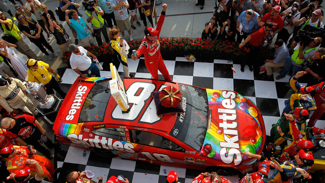 Kyle Busch after winning the Brickyard 400