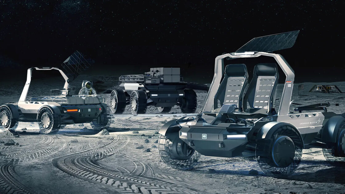 Renderings of GM's Lunar Rover designs