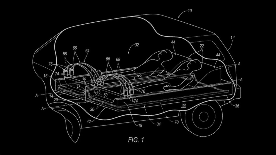 Ford reclined vehicle patent drawing