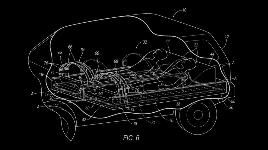 Ford reclined vehicle patent drawing