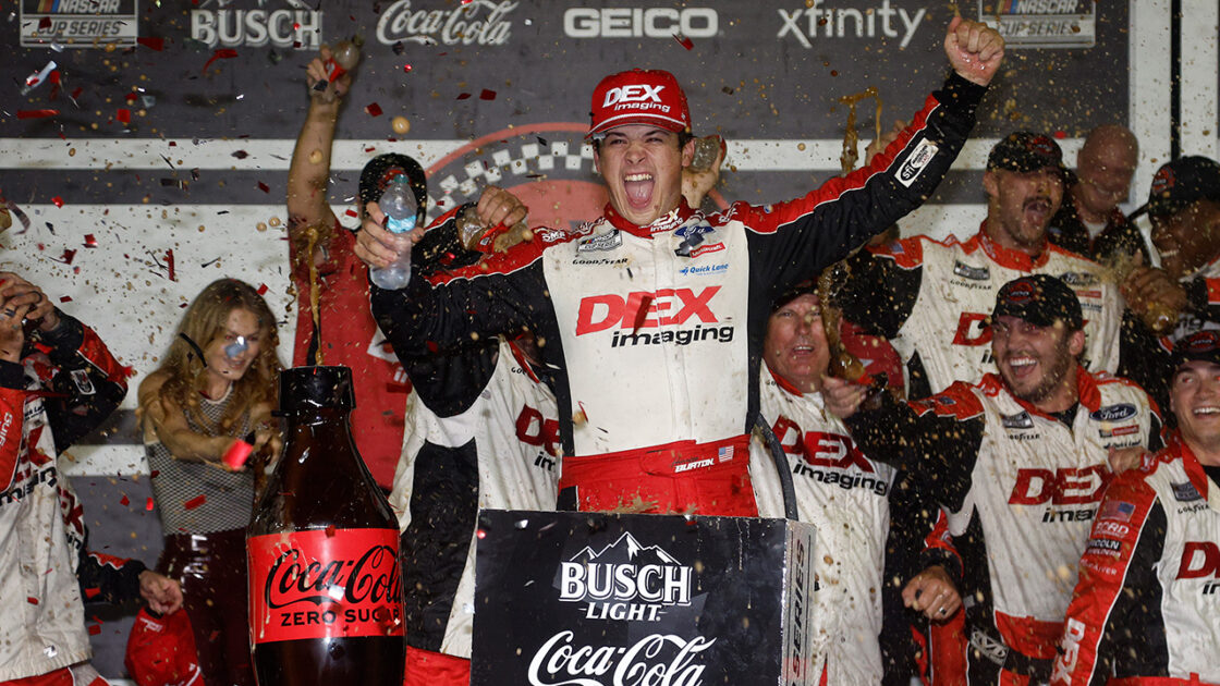 Harrison Burton celebrating his Daytona win