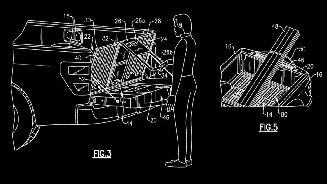 Ford truck utility bed system patent