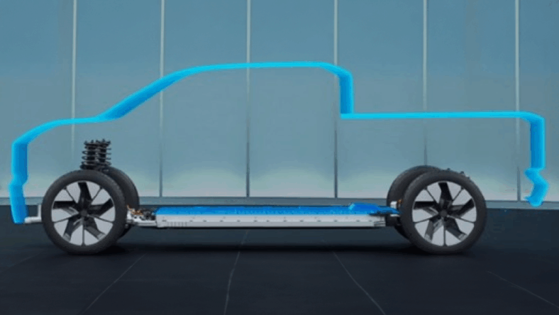 Low-cost electric Ford pickup teaser