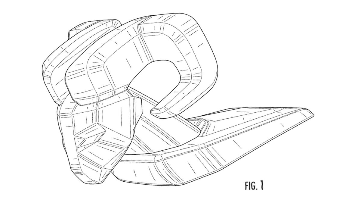 Ram hood ornament patent drawing