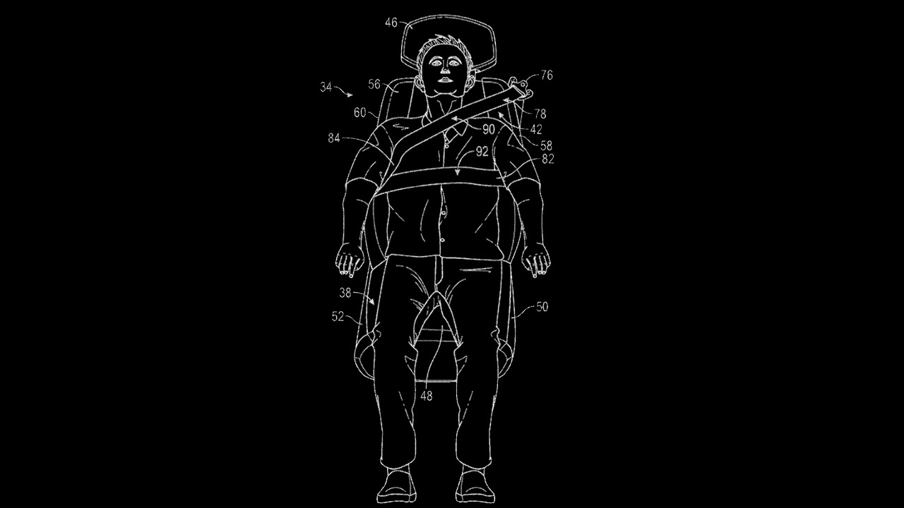 GM seatbelt patent drawing