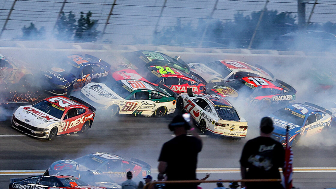 Cars Wreck in the NASCAR Atlanta Race