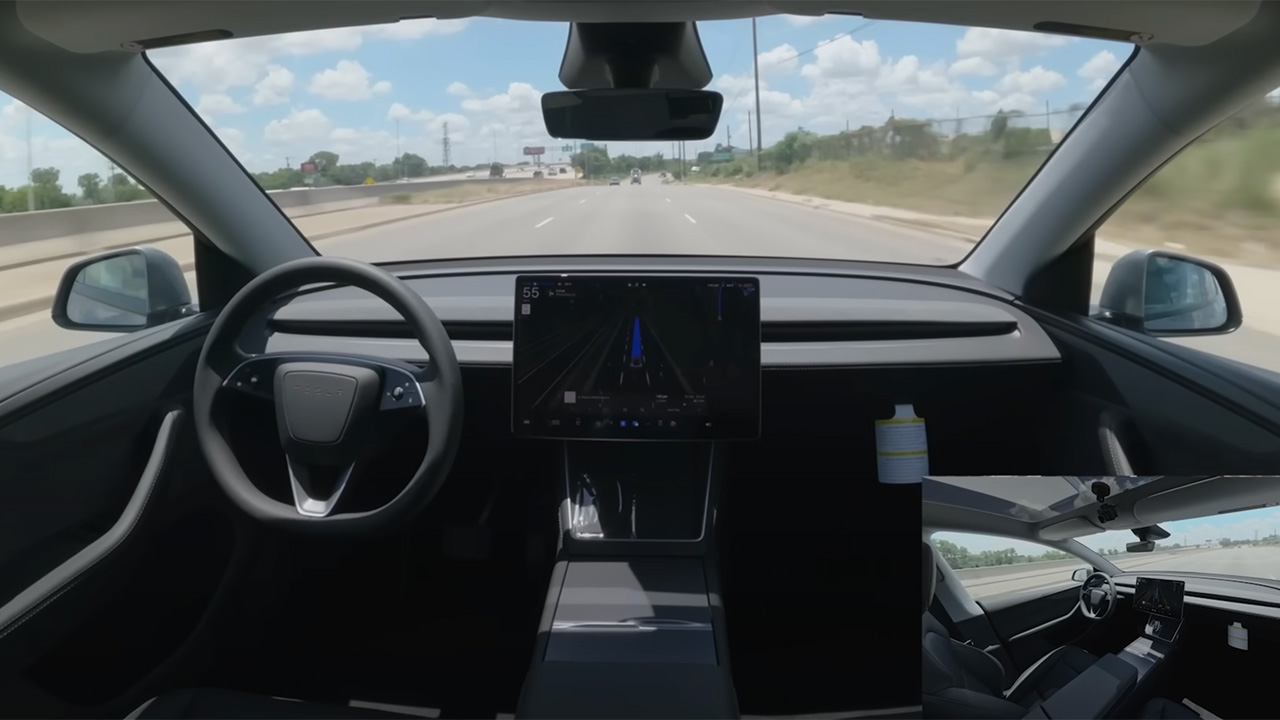 A Tesla Model Y Delivering Itself to a Customer