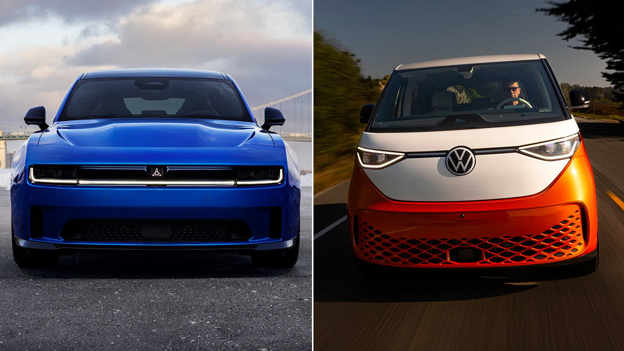 Dodge Charger and VW ID. Buzz