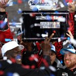 Michael Jordan and Tyler Reddick celebrate winning the Daytona 500