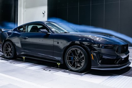Ford Mustang in a wind tunnel