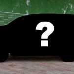 A black vehicle with a question mark
