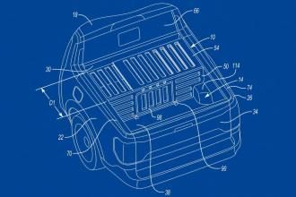 Ford's pickup bed kennel patent sketch.