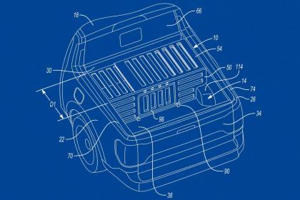 Ford's pickup bed kennel patent sketch.