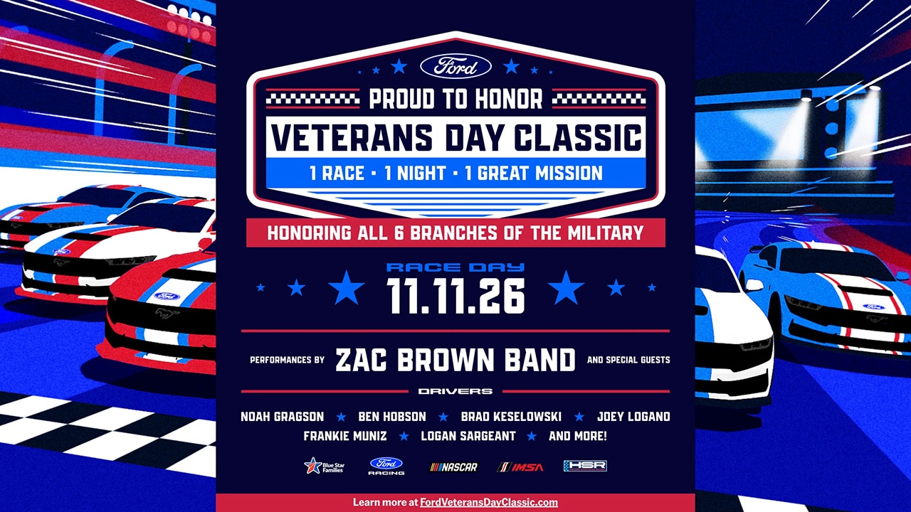 Ford's Veterans Day Classic Will Feature All-Star Drivers, Mustangs And The Zac Brown Band At Daytona
